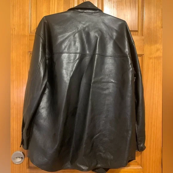 Aritzia Babaton Faux Leather Over Shirt - Picture 6 of 6